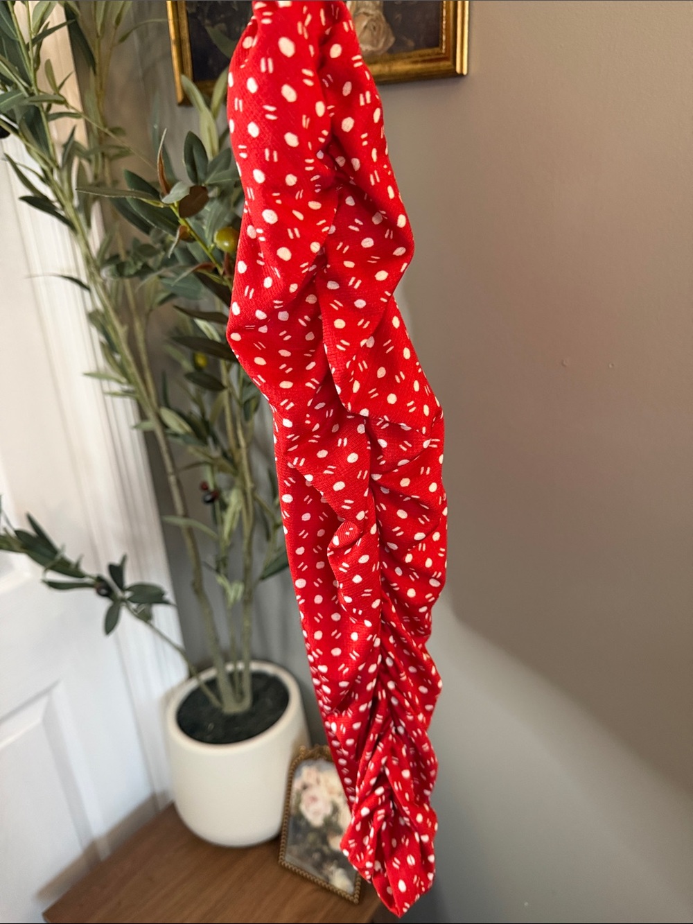 Max Studio Red Polka Dot Puff Sleeve Blouse Size Small Cottagecore Feminine - Picture 8 of 8